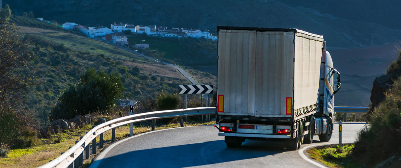 truck breaking driving downhill