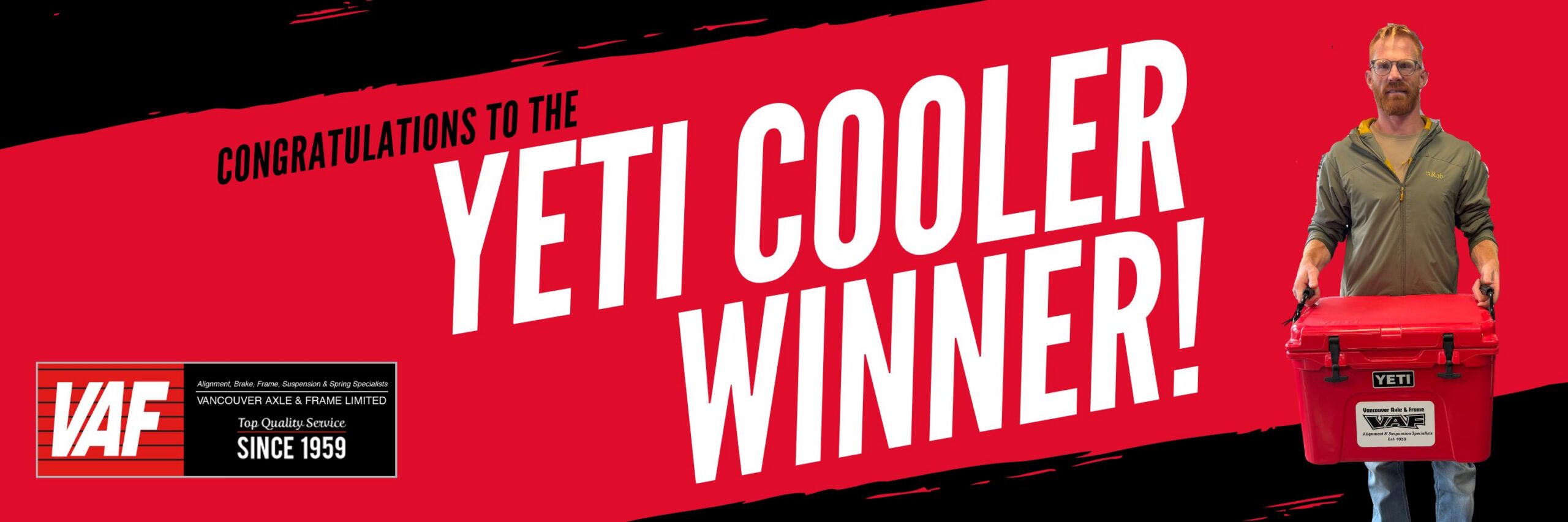 congratulations to the yeti cooler winner!